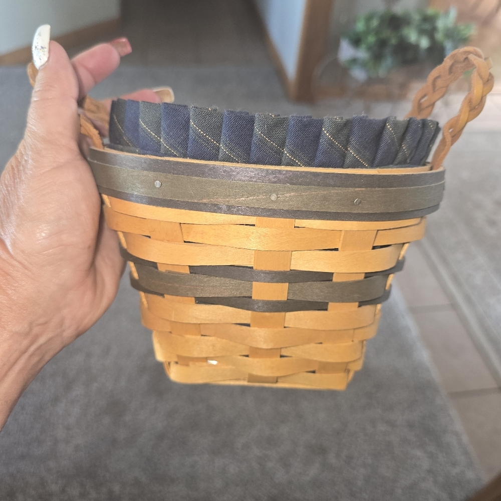 Longaberger Basket with Blue and Tan Weave
